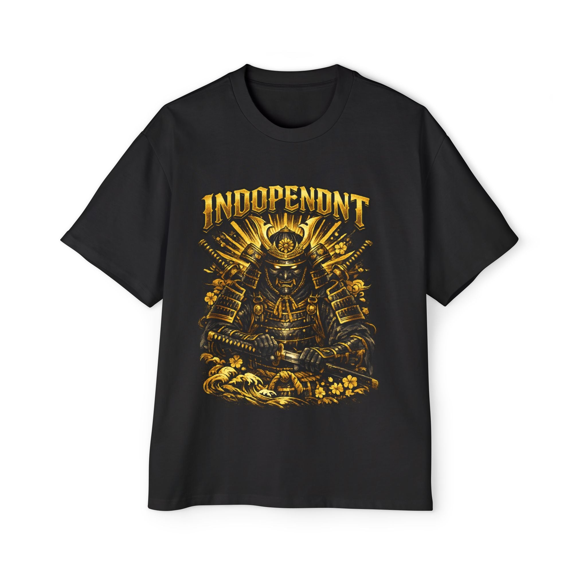 Samurai 'Independent' Graphic Tee — Men's Oversized Black Shirt