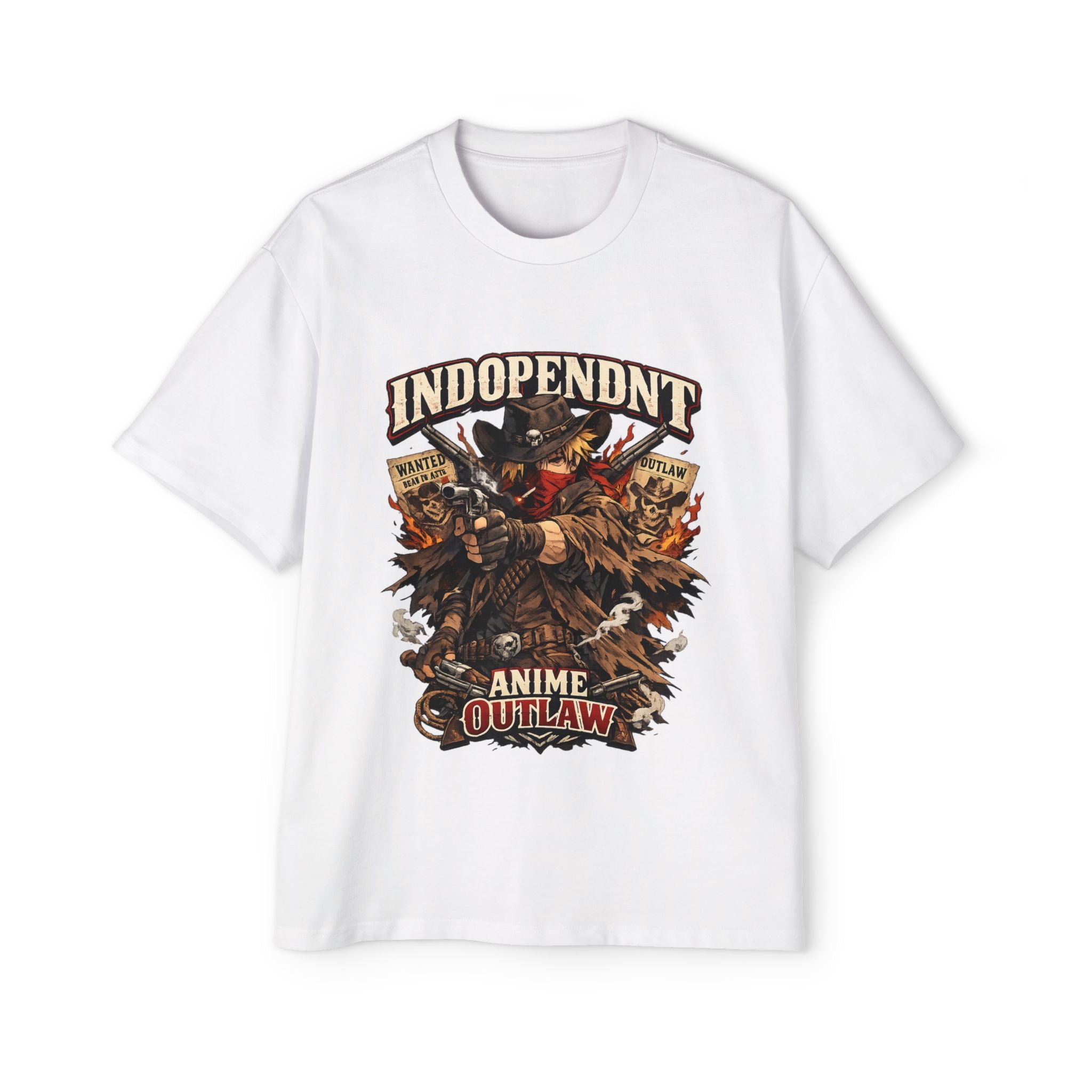 Anime Outlaw Graphic Tee — "Indopendnt" Eagle Biker Design